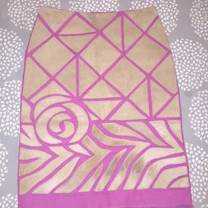 BCBGMAXAZRIA Womens Leather Trimmed size 4 skirt